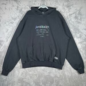 MrBeast Investor Club Hoodie Mens XL Black Graphic Pullover Cotton